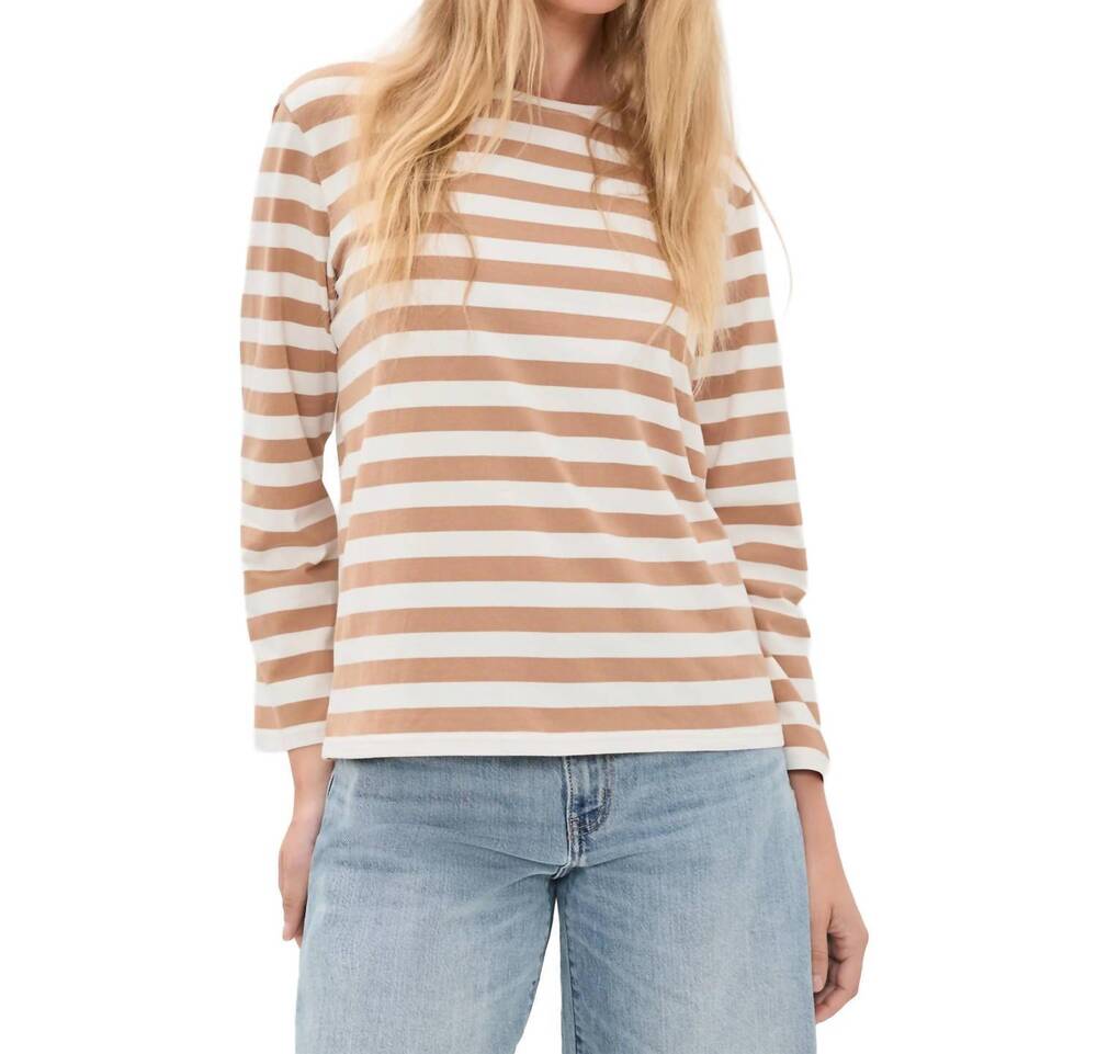 NEW DENIMIST mills pond striped tee in beige